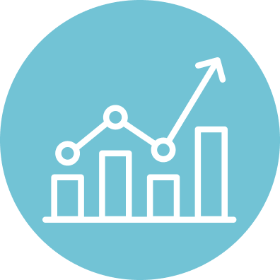 Light Blue Circle with Graph